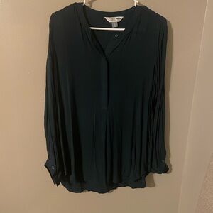 Old Navy Green Long Sleeve Mandarin Collar Tunic